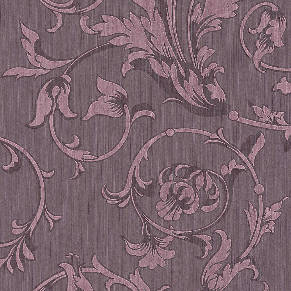 Tessuto - Embossed Filigree textile wallpaper AS Creation Roll Purple  956335