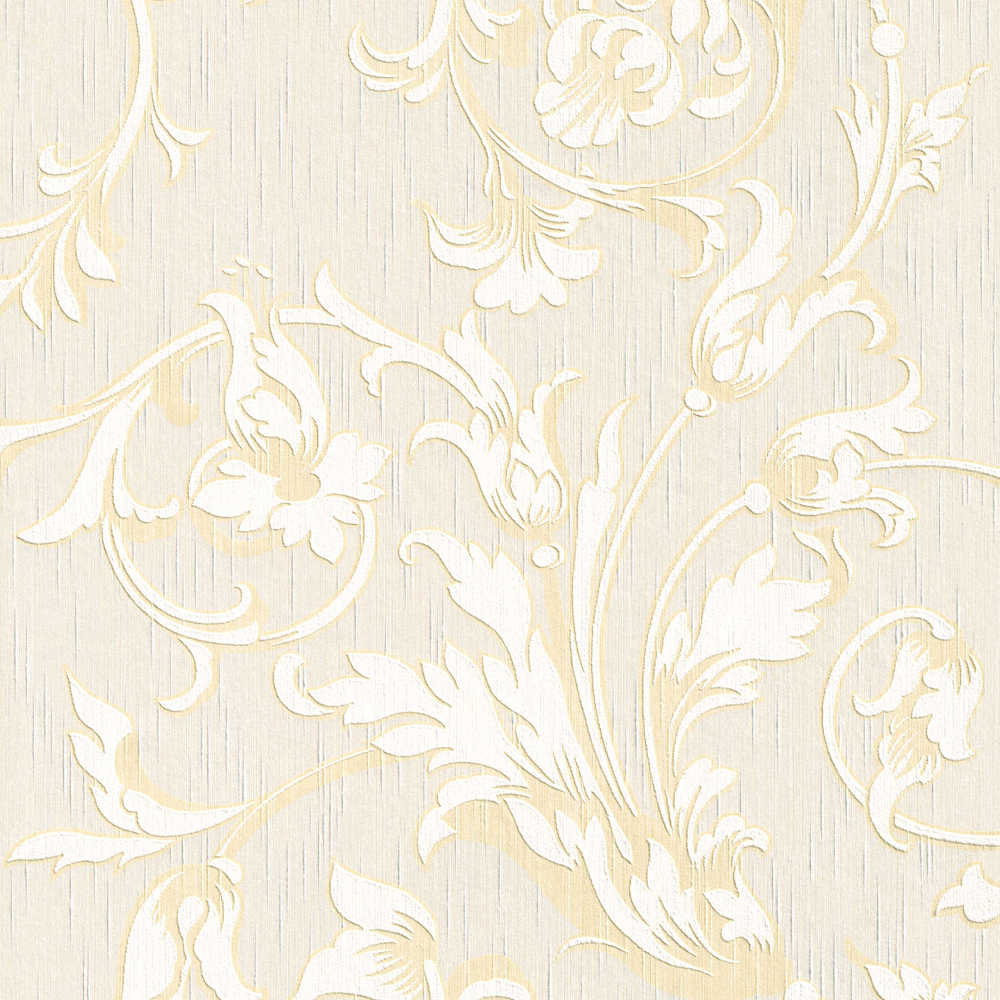 Tessuto - Embossed Filigree textile wallpaper AS Creation Roll Light Beige  956337