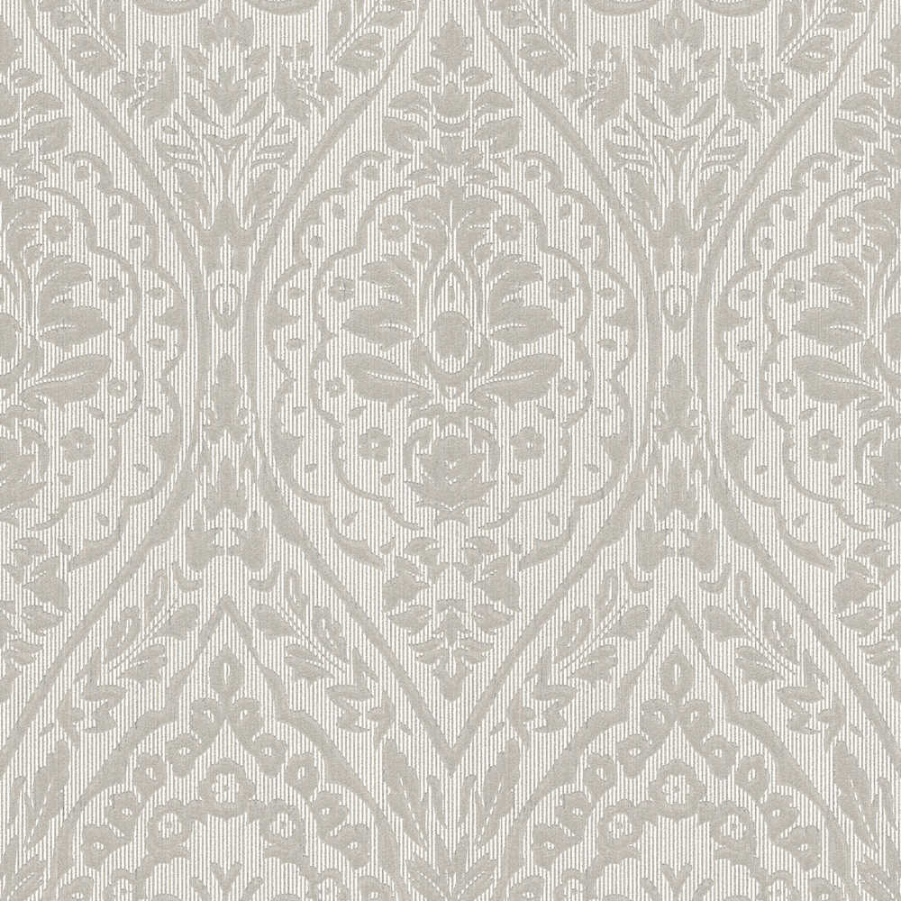 Tessuto 2 - Boho Damask textile wallpaper AS Creation Roll Light Grey  961955