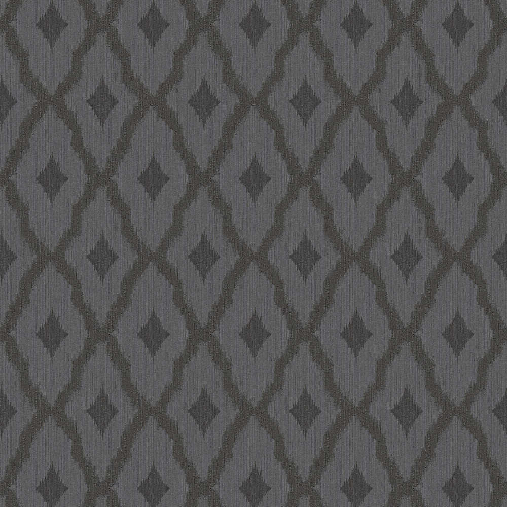 Tessuto 2 - Boho Diamonds textile wallpaper AS Creation Roll Dark Grey  961975