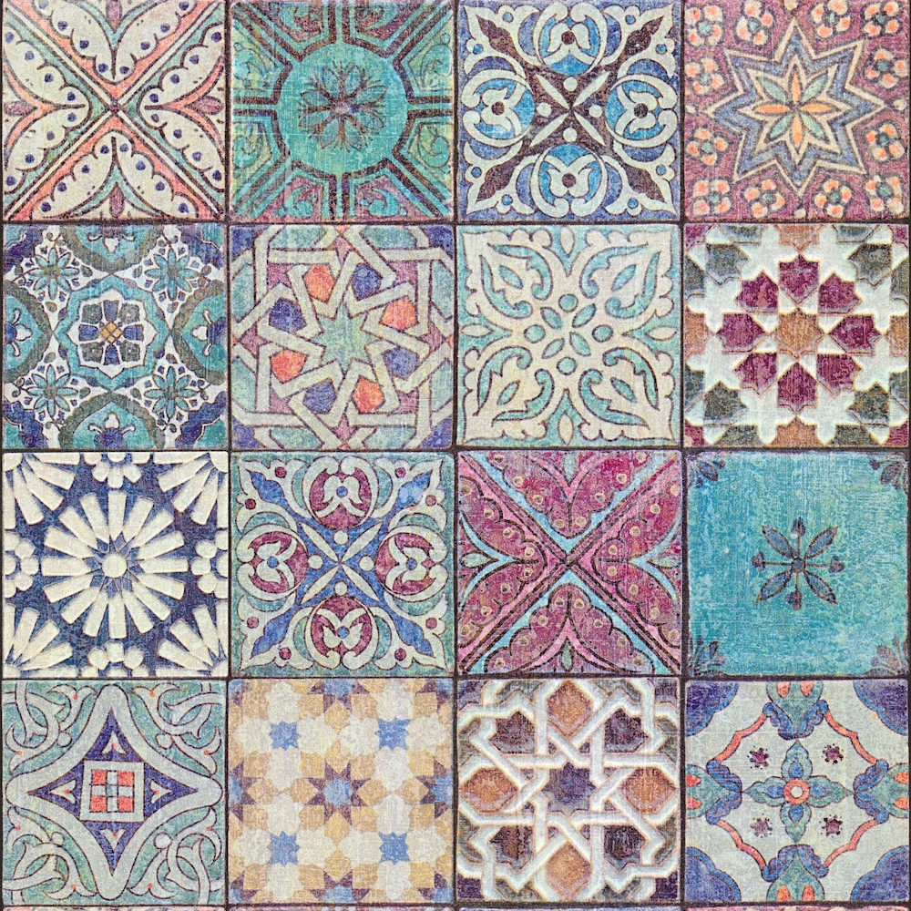 Bude 2.0 - Boho Tiles industrial wallpaper AS Creation Roll Multi coloured  362051