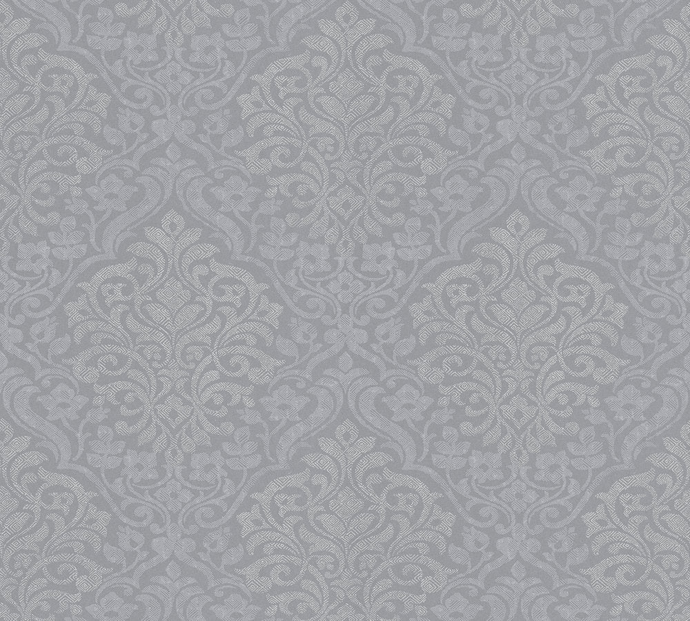 Alpha - Metallic Damask damask wallpaper AS Creation Roll Grey  324801