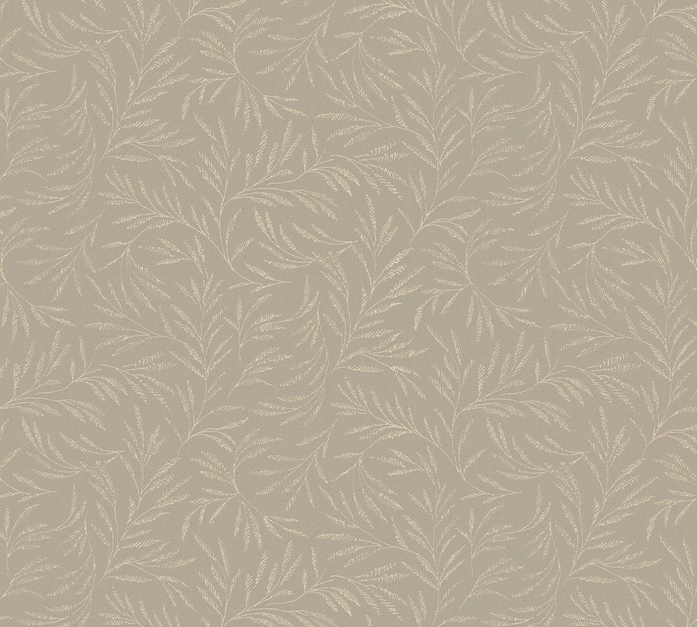 Alpha - Metallic Botanical botanical wallpaper AS Creation Roll Beige  333263