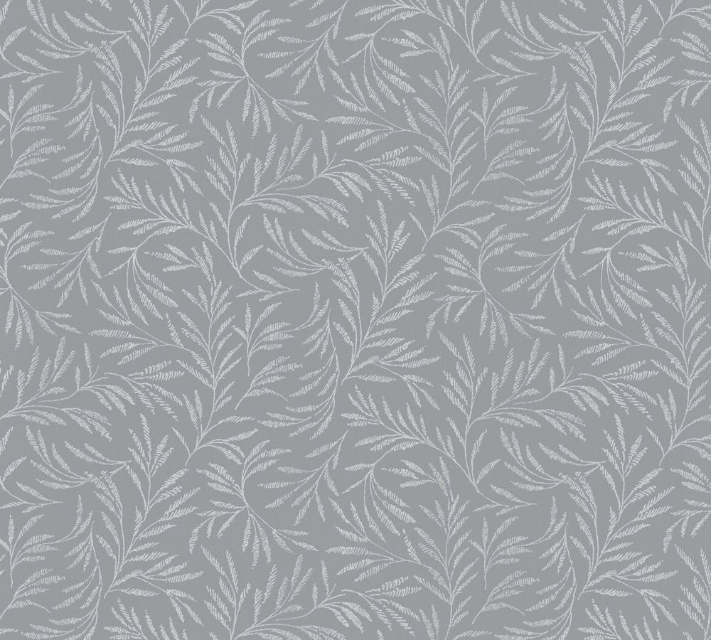 Alpha - Metallic Botanical botanical wallpaper AS Creation Roll Grey  333264