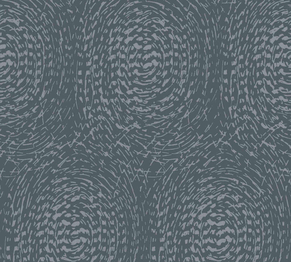 Alpha - Metallic Circles geometric wallpaper AS Creation Roll Blue  333731