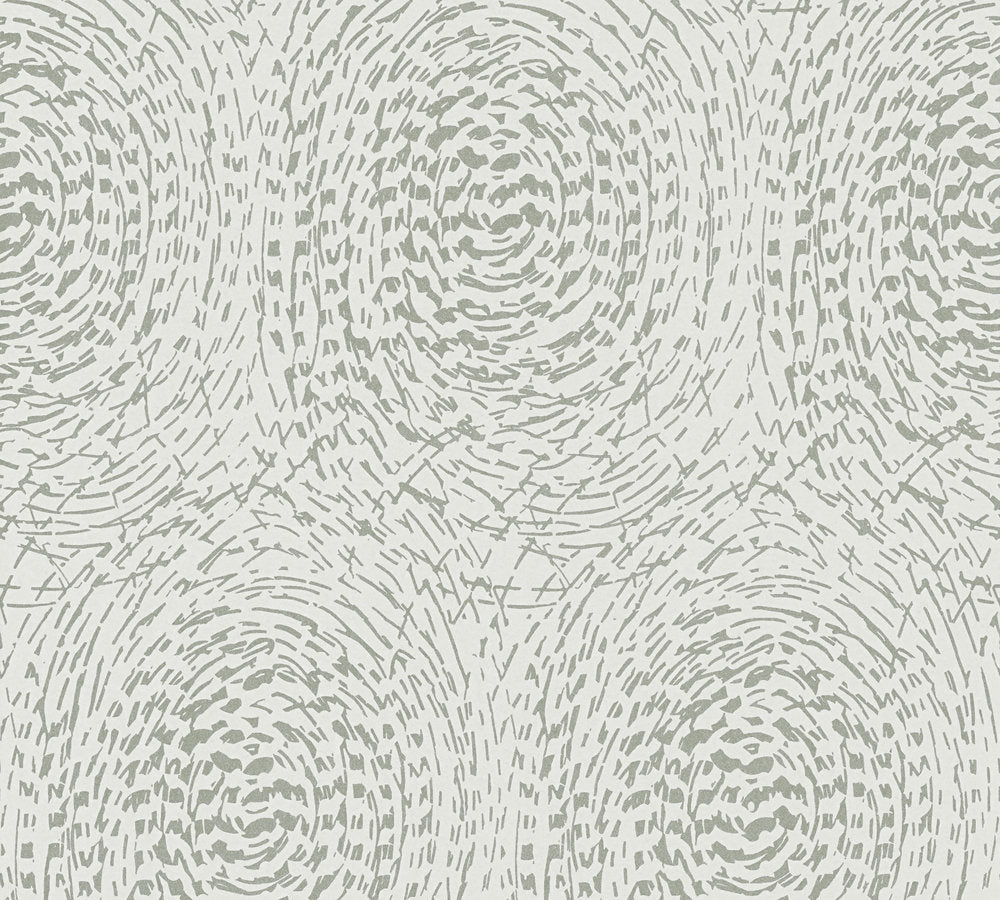 Alpha - Metallic Circles geometric wallpaper AS Creation Roll Grey  333733