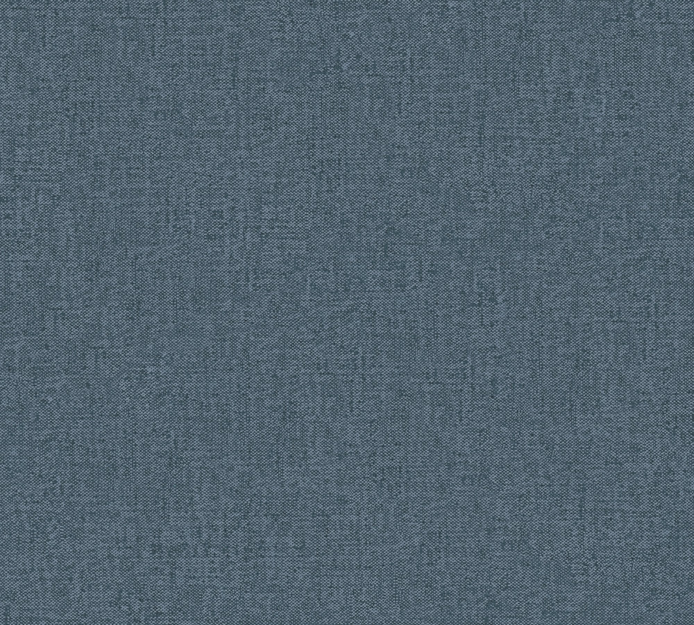 Alpha - Contemporary Linens plain wallpaper AS Creation Roll Blue  333744