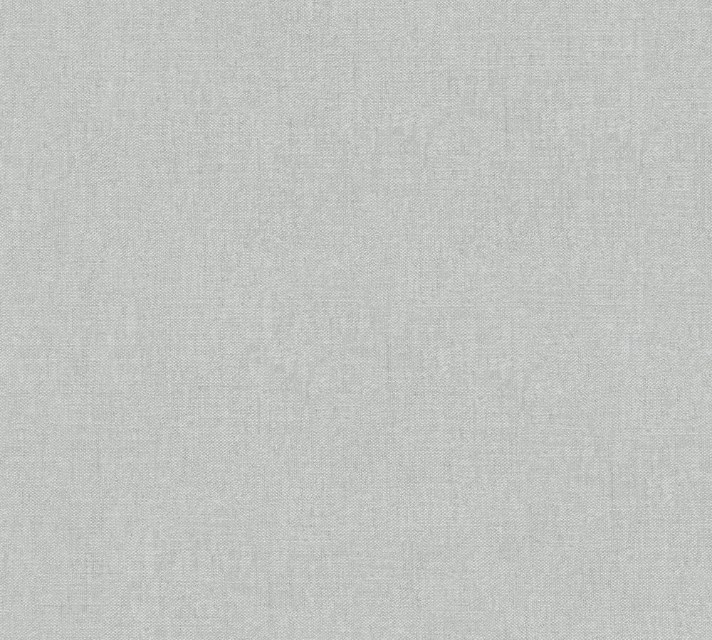 Alpha - Contemporary Linens plain wallpaper AS Creation Roll Light Grey  333746