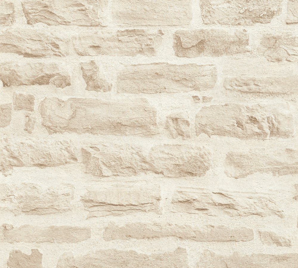Industrial Elements - Sandstone Brick industrial wallpaper AS Creation Roll Cream  355803