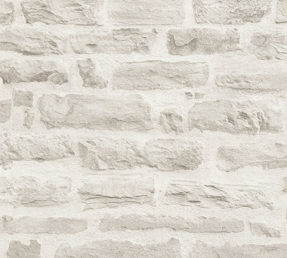 Industrial Elements - Sandstone Brick industrial wallpaper AS Creation Roll Grey  355804