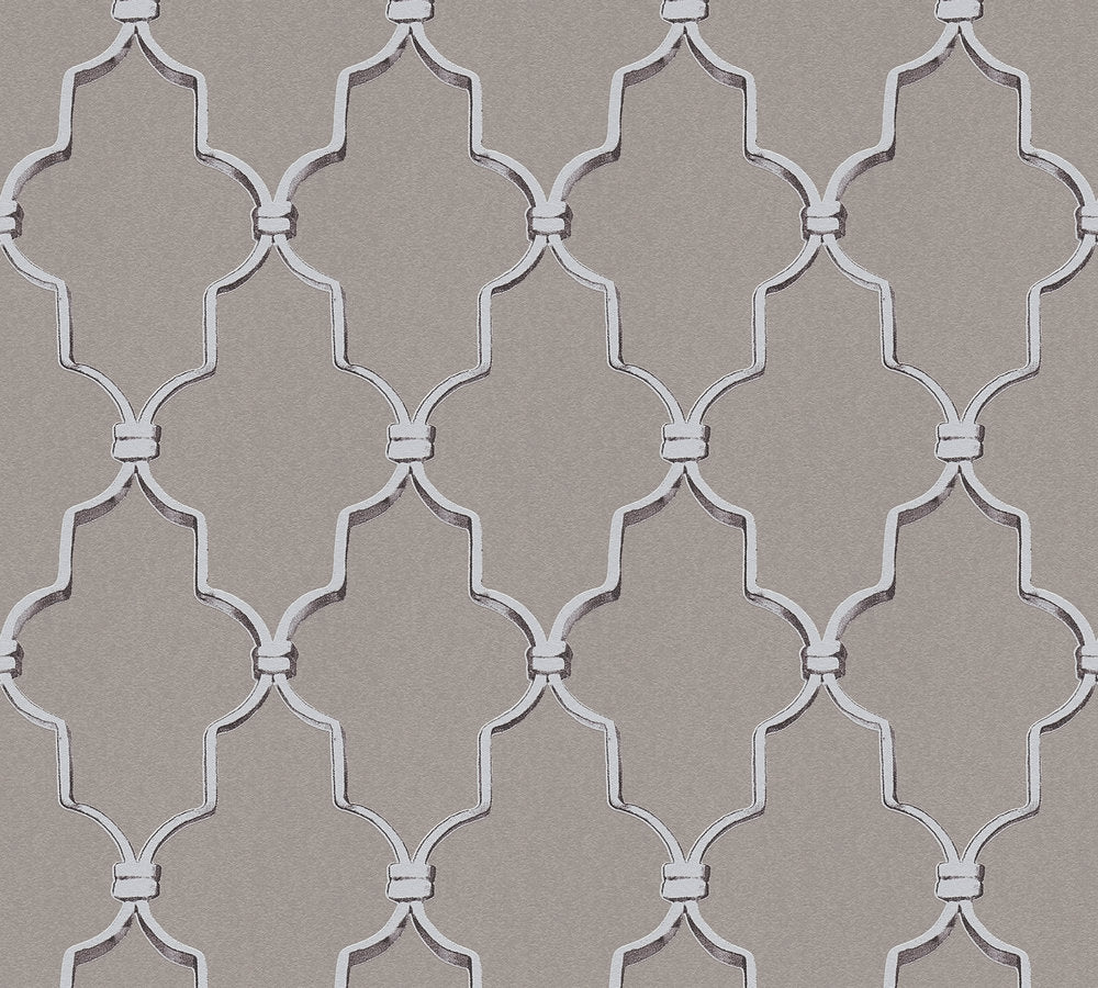 Michalsky 3 - Triumphant Trelliage geometric wallpaper AS Creation Roll Taupe  365022