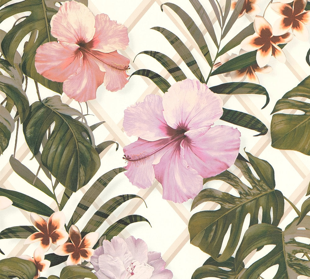 Michalsky 3 - Tropical Flora botanical wallpaper AS Creation Roll Pink  365181