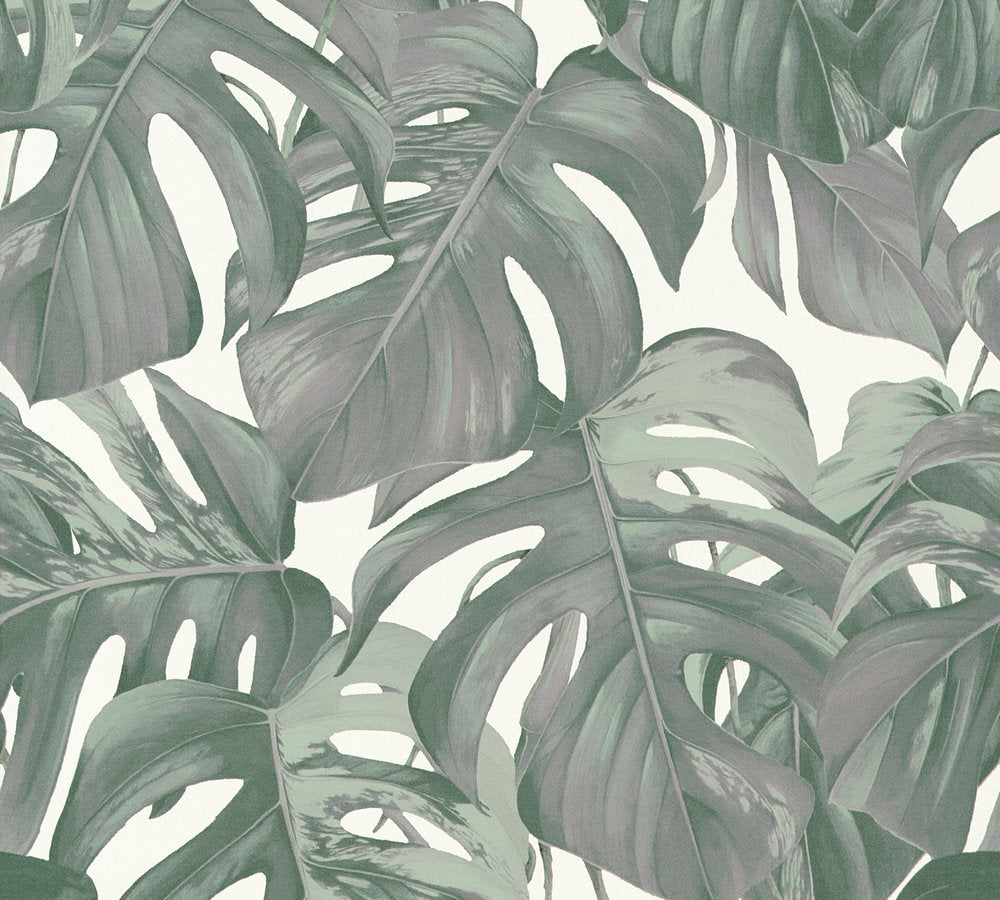 Michalsky 3 - Jungle Jam botanical wallpaper AS Creation Roll Grey  365191