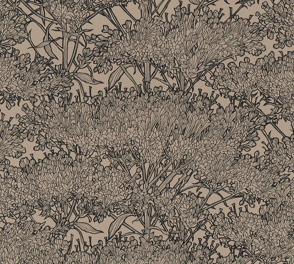 Absolutely Chic - Botanical Chic botanical wallpaper AS Creation Roll Dark Beige  369725