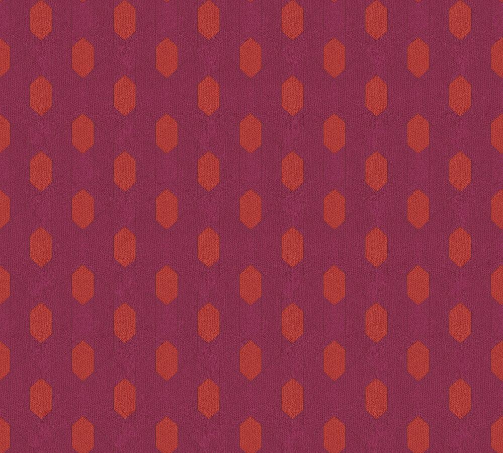 Absolutely Chic - Polka-Diamond Chic geometric wallpaper AS Creation Roll Dark Pink  369731