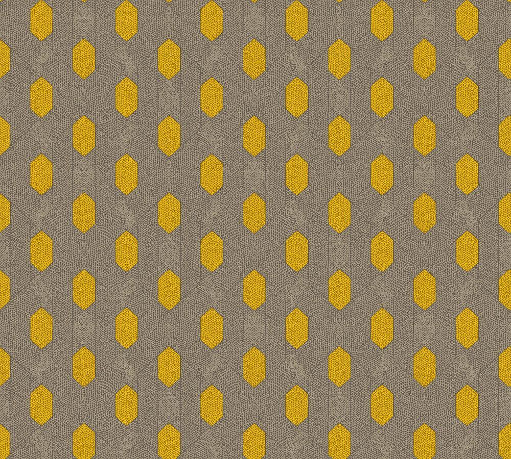 Absolutely Chic - Polka-Diamond Chic geometric wallpaper AS Creation Roll Yellow  369732