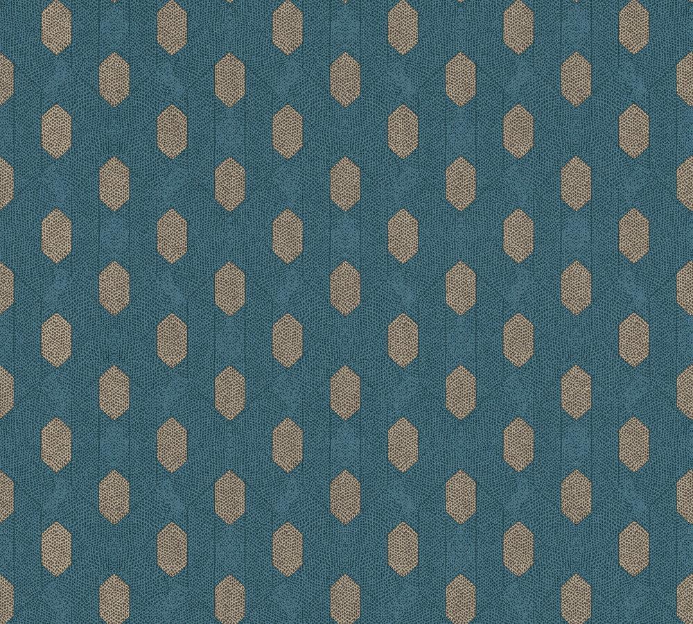 Absolutely Chic - Polka-Diamond Chic geometric wallpaper AS Creation Roll Blue  369734