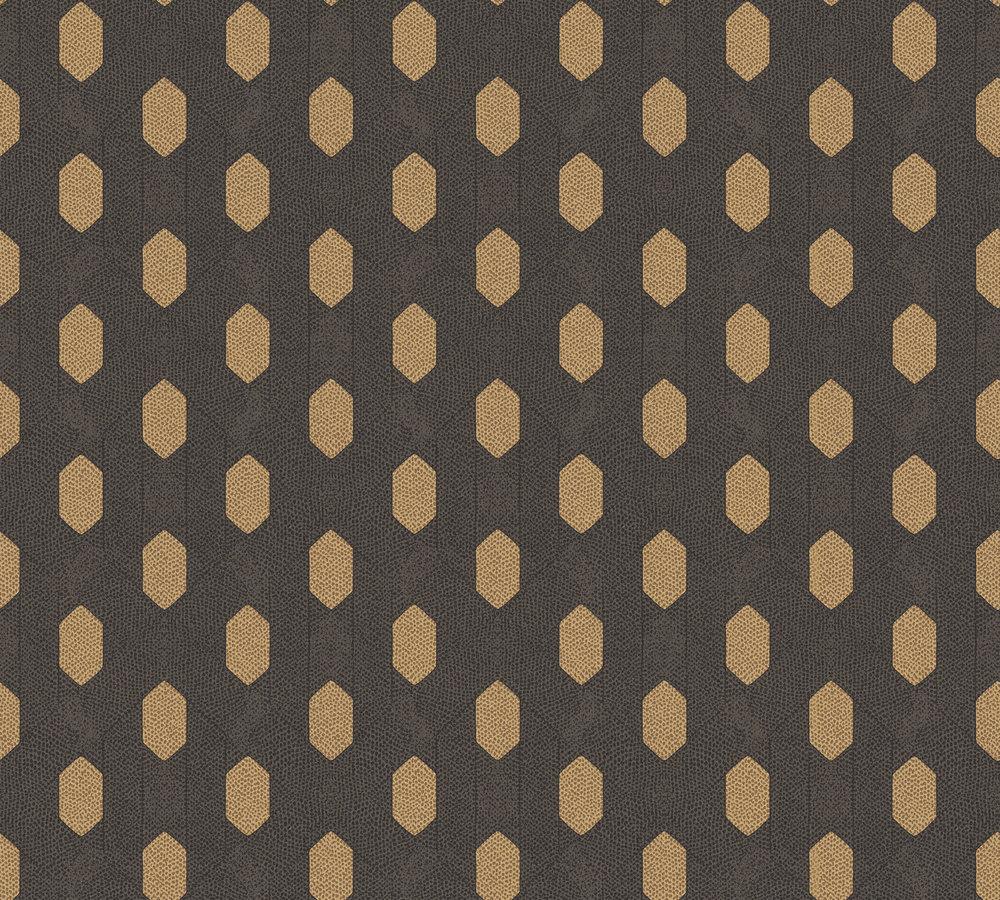 Absolutely Chic - Polka-Diamond Chic geometric wallpaper AS Creation Roll Black  369735