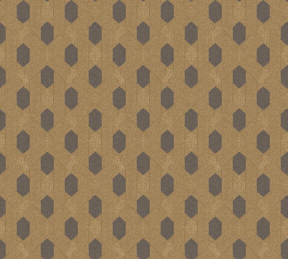 Absolutely Chic - Polka-Diamond Chic geometric wallpaper AS Creation Roll Brown  369736