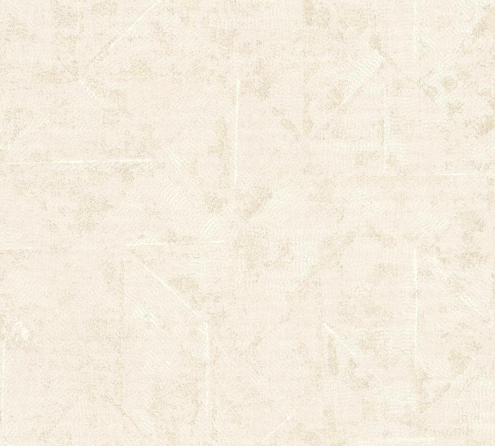 Absolutely Chic - Textured Geometry geometric wallpaper AS Creation Roll Cream  369743