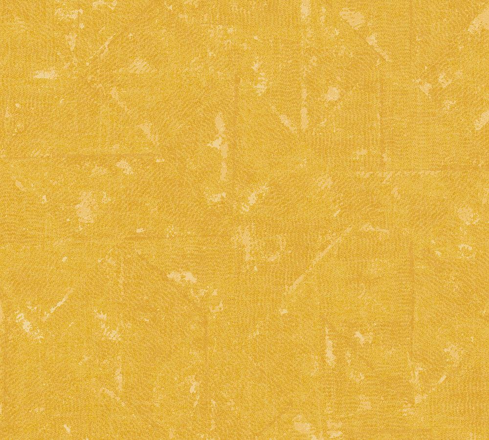 Absolutely Chic - Textured Geometry geometric wallpaper AS Creation Roll Yellow  369744
