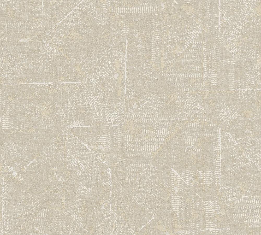 Absolutely Chic - Textured Geometry geometric wallpaper AS Creation Roll Light Beige  369746