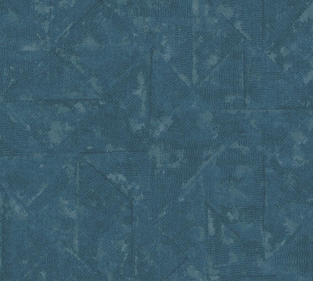 Absolutely Chic - Textured Geometry geometric wallpaper AS Creation Roll Blue  369751