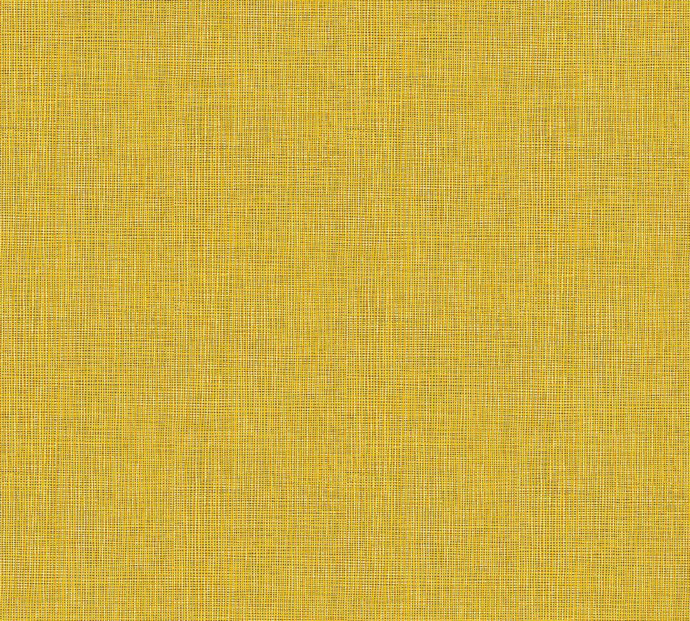Absolutely Chic - Linen Effect plain wallpaper AS Creation Roll Yellow  369762