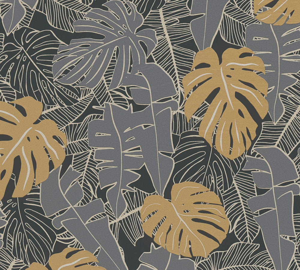 House of Turnowsky - Banana Leaves botanical wallpaper AS Creation Sample Yellow  389051-S