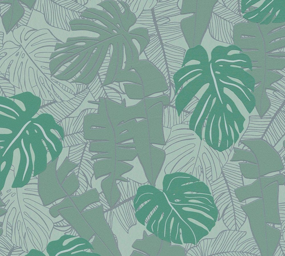 House of Turnowsky - Banana Leaves botanical wallpaper AS Creation Roll Green  389055