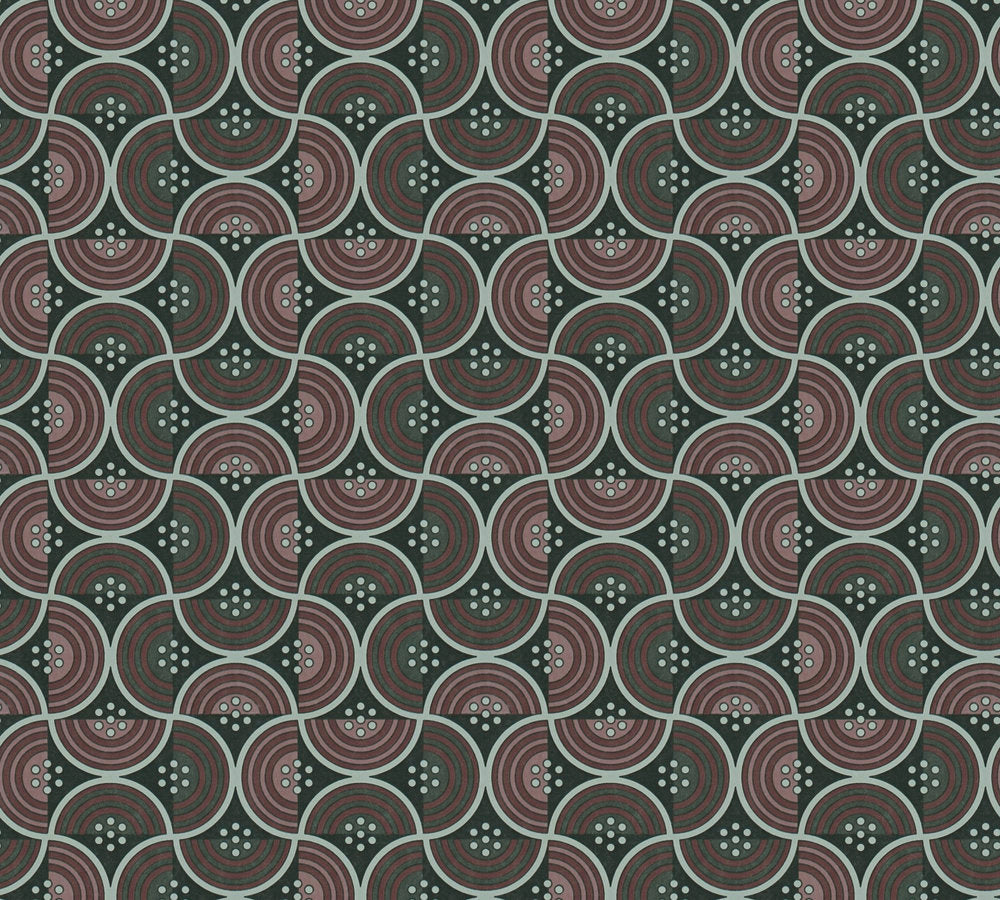 Art of Eden - Semicircles art deco wallpaper AS Creation Roll Green  390611