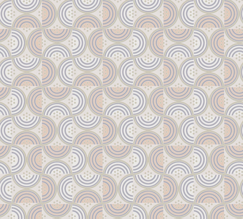 Art of Eden - Semicircles art deco wallpaper AS Creation Roll Dark Cream  390612
