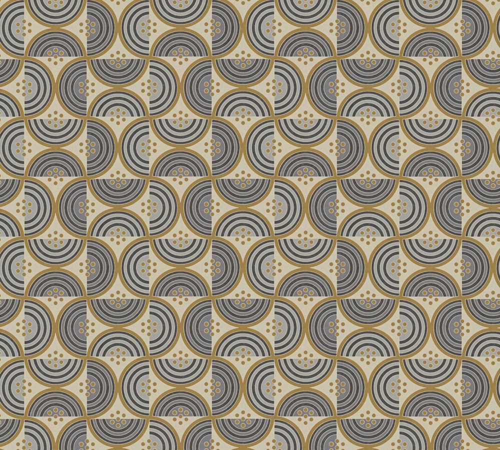 Art of Eden - Semicircles art deco wallpaper AS Creation Roll Beige  390613