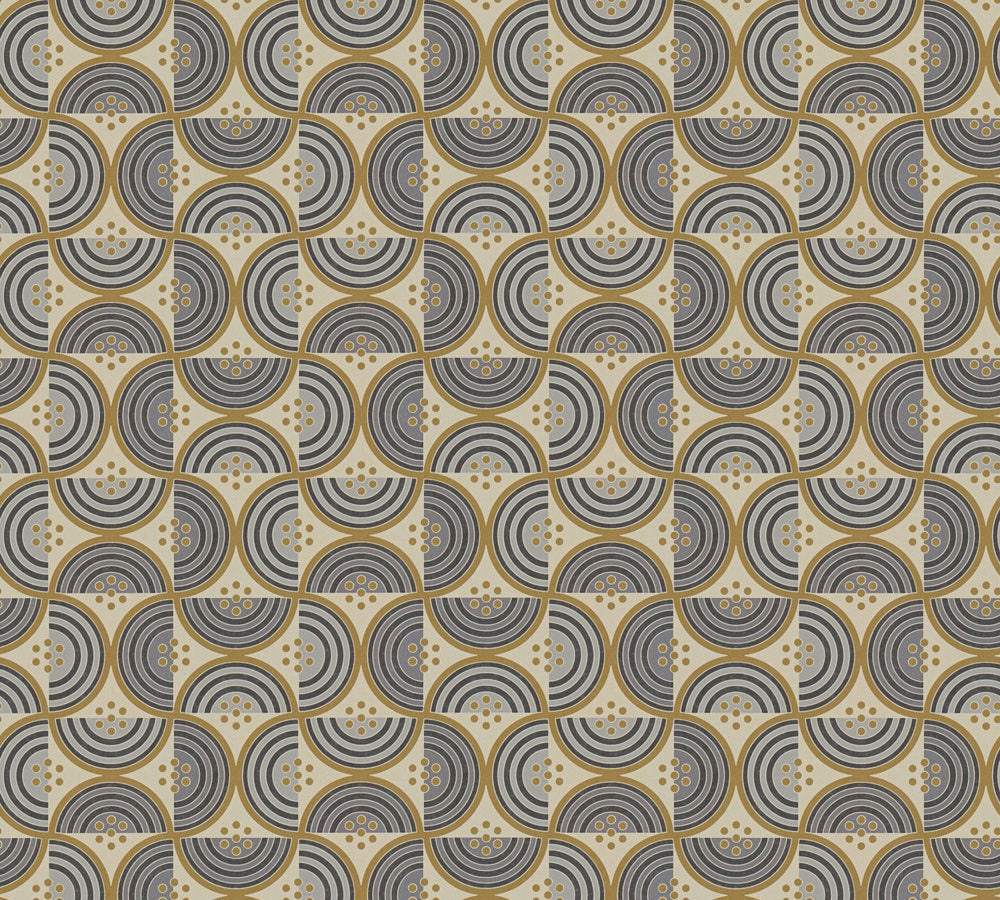 Art of Eden - Semicircles art deco wallpaper AS Creation Roll Beige  390613