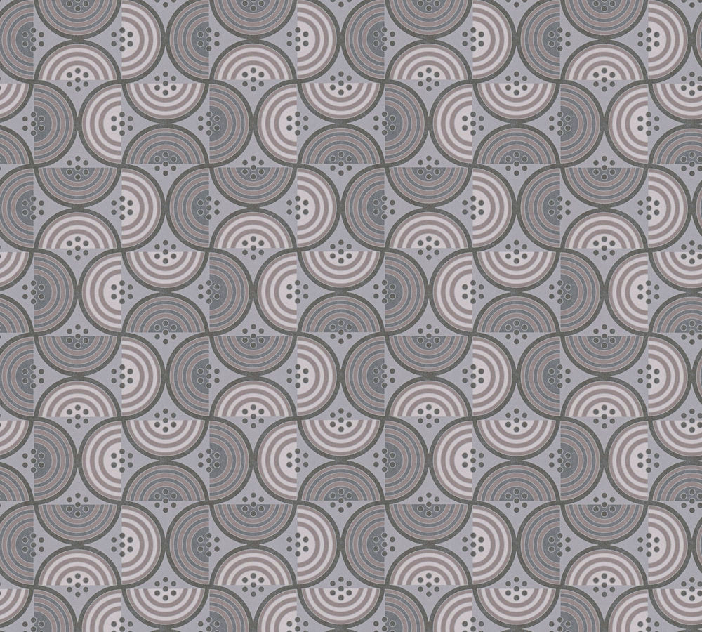 Art of Eden - Semicircles art deco wallpaper AS Creation Roll Dark Taupe  390614
