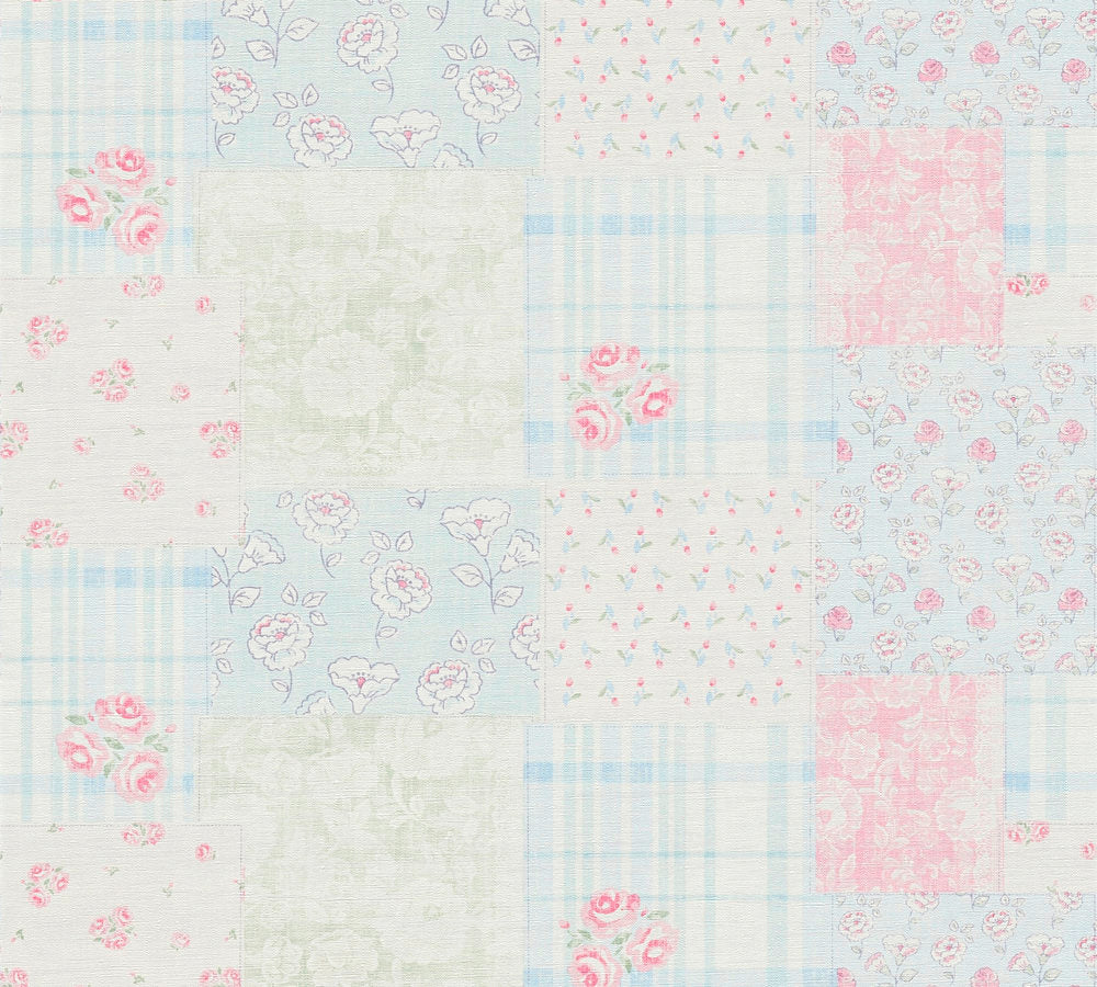 Maison Charme - Country Floral botanical wallpaper AS Creation Roll Blue  390661