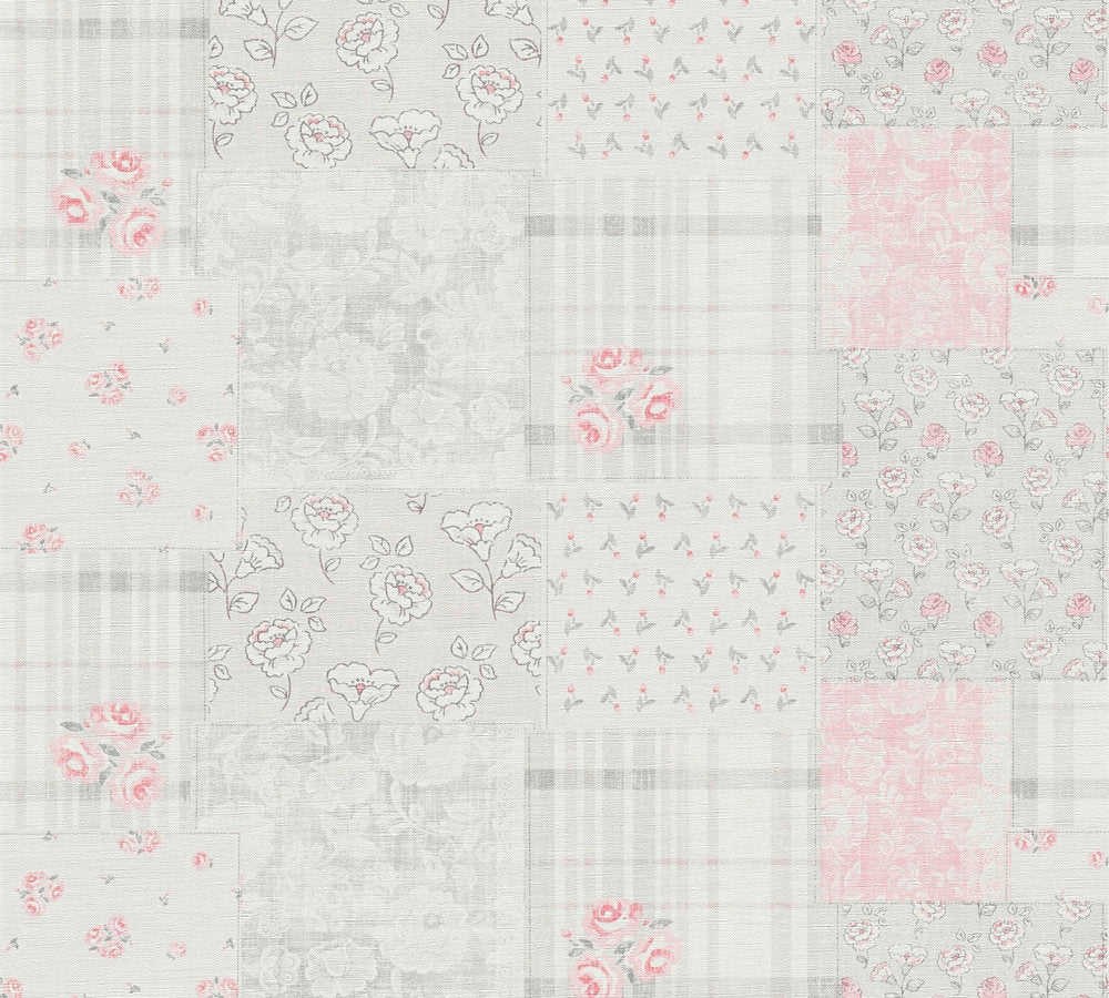 Maison Charme - Country Floral botanical wallpaper AS Creation Roll Light Taupe  390663