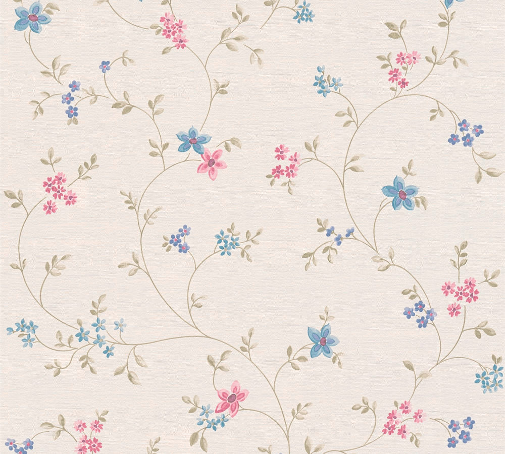 Maison Charme - Floral Tendrils botanical wallpaper AS Creation Roll Light Cream  390711