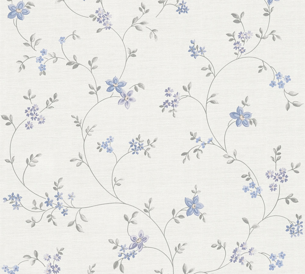 Maison Charme - Floral Tendrils botanical wallpaper AS Creation Roll Light Grey  390713