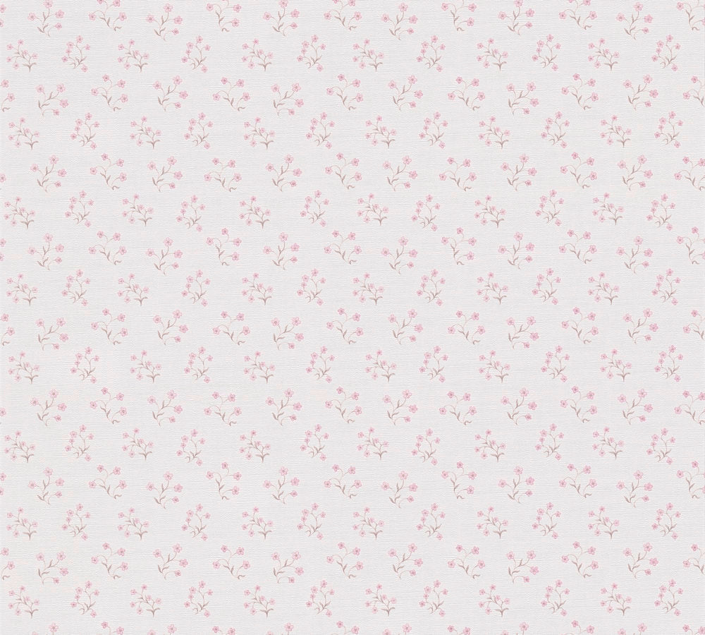 Maison Charme - Fine Floral botanical wallpaper AS Creation Roll Light Pink  390743