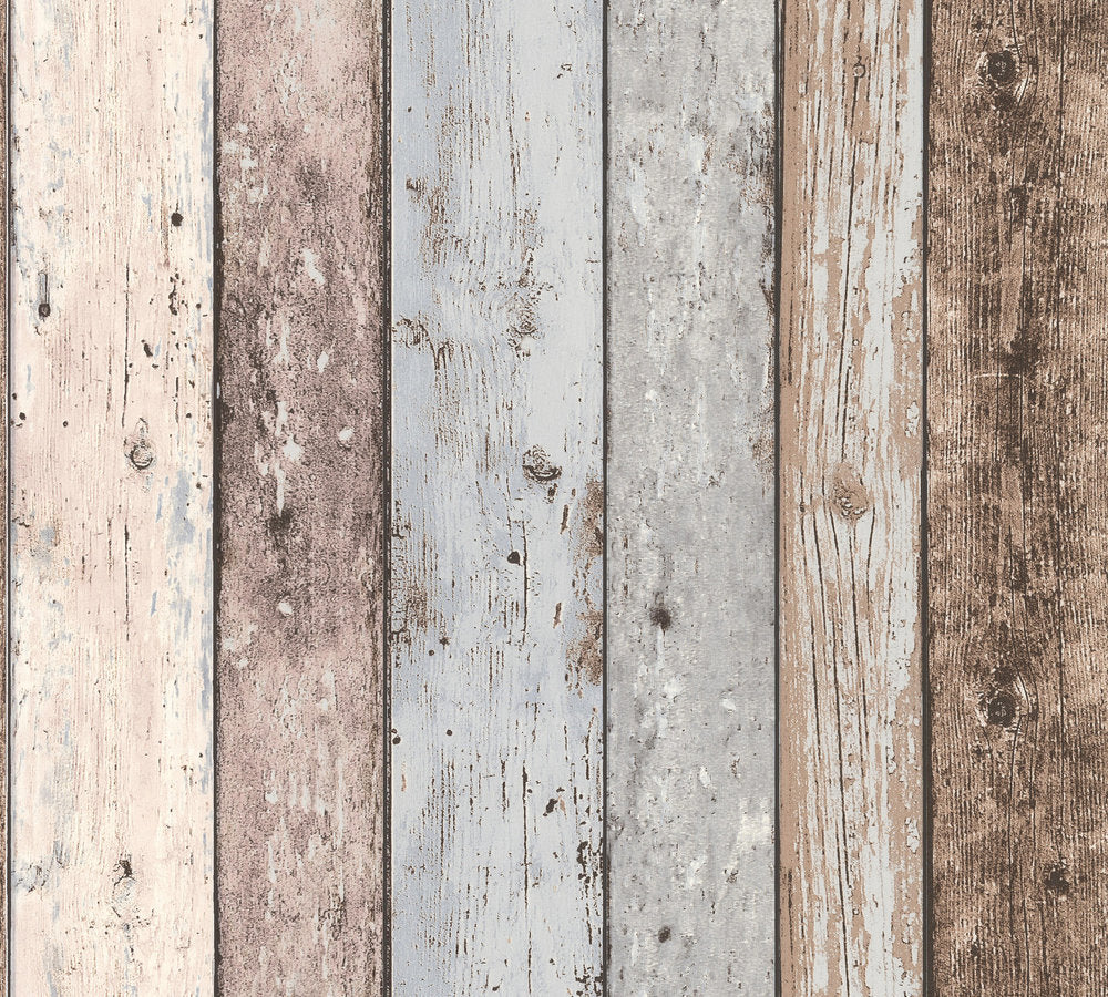 Industrial Elements - Timber Board industrial wallpaper AS Creation Roll Brown  855039