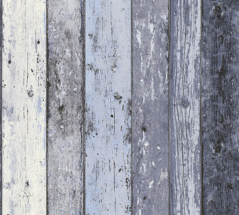 Industrial Elements - Timber Board industrial wallpaper AS Creation Roll Blue  855060