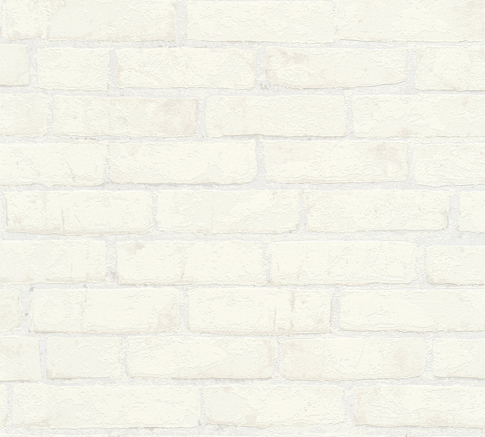 Industrial Elements - Contemporary Brick industrial wallpaper AS Creation Roll White  907851