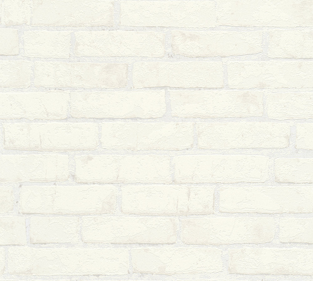 Industrial Elements - Contemporary Brick industrial wallpaper AS Creation Roll White  907851