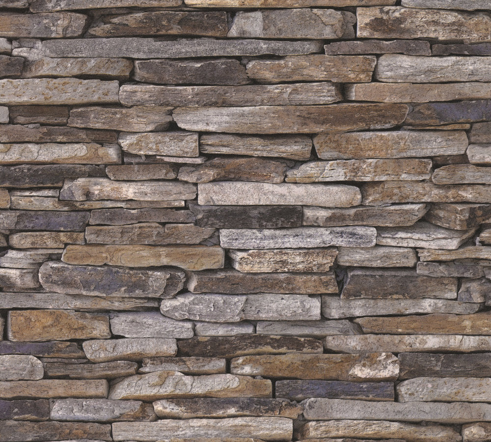 Industrial Elements - Slate Stone industrial wallpaper AS Creation Roll Brown  914217