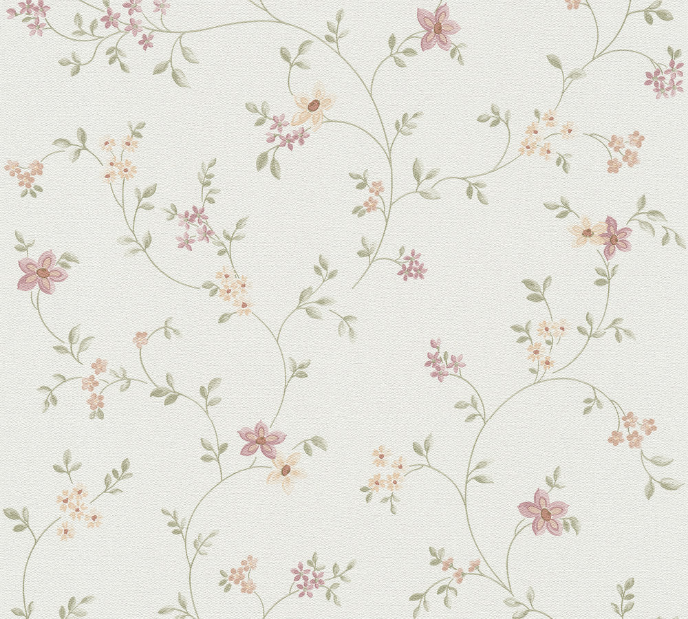 Maison Charme - Flowers botanical wallpaper AS Creation Roll Light Beige  937701