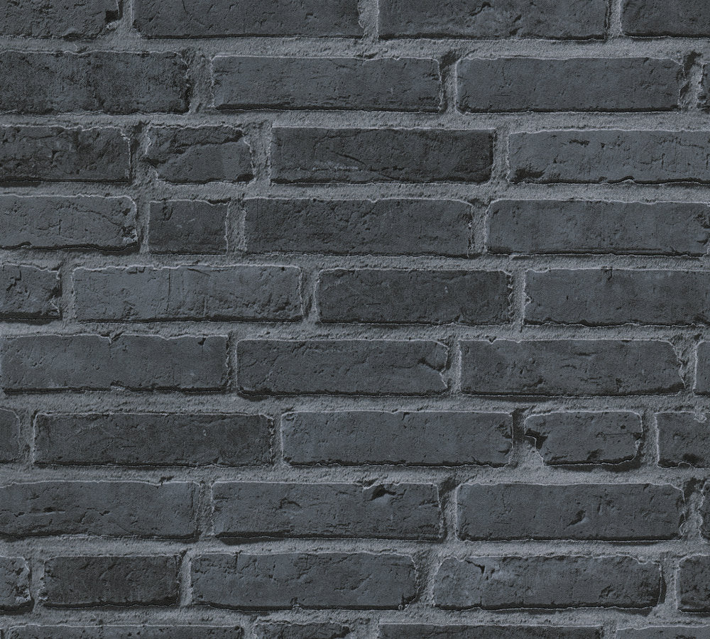 Industrial Elements - Classic Brick industrial wallpaper AS Creation Roll Dark Grey  942833