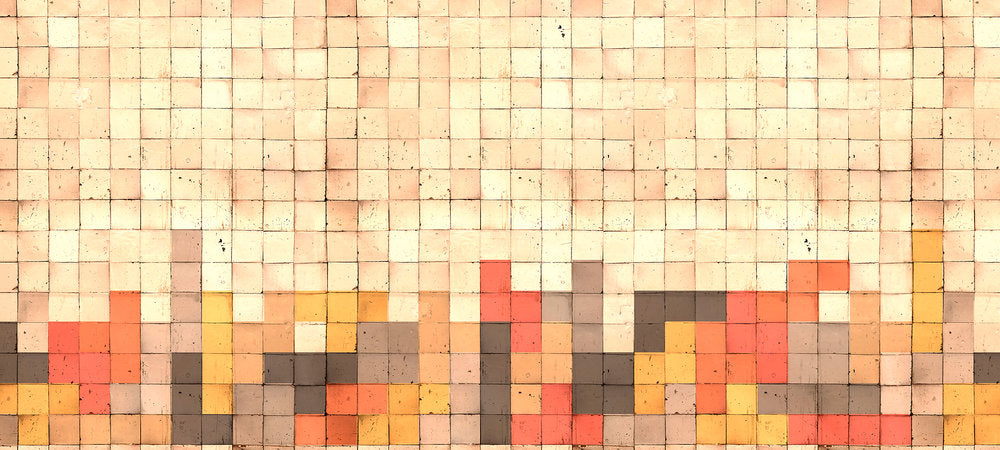 Atelier 47 - Mosaic Tetris digital print AS Creation Orange   116980
