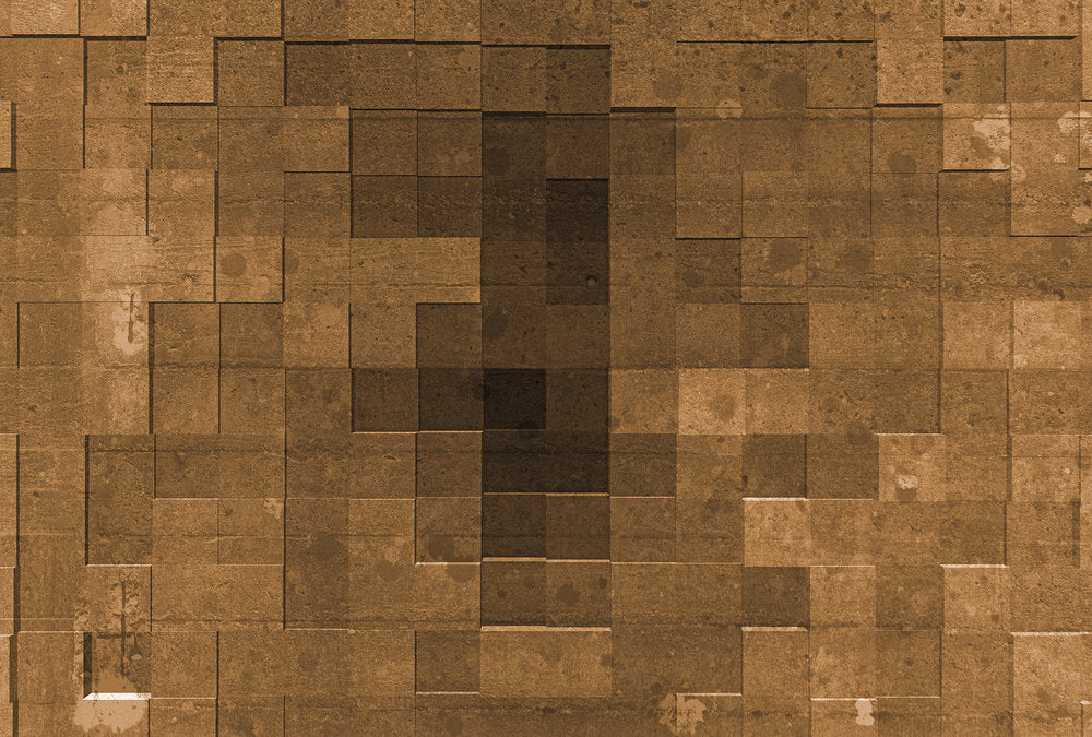 Atelier 47 - Imperfect Mosaic Tiles digital print AS Creation Orange   117060