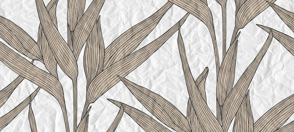 Atelier 47 - White Paper Leaves digital print AS Creation Brown   117155